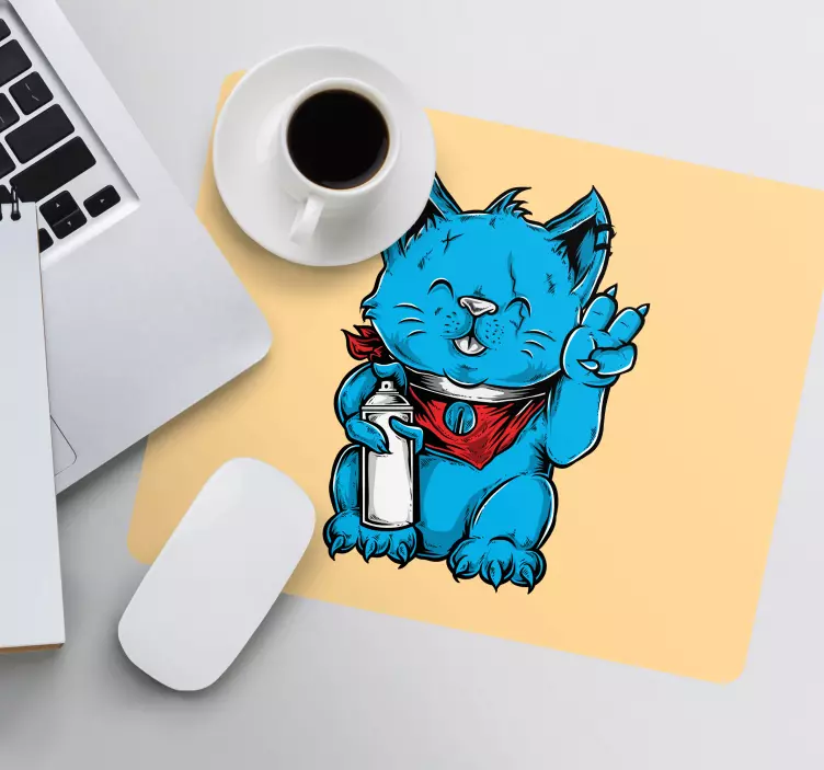Tappetino mouse gaming gattino carino - TenStickers