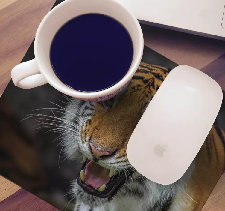 Tappetino mouse gaming immagine tigre feroce - TenStickers
