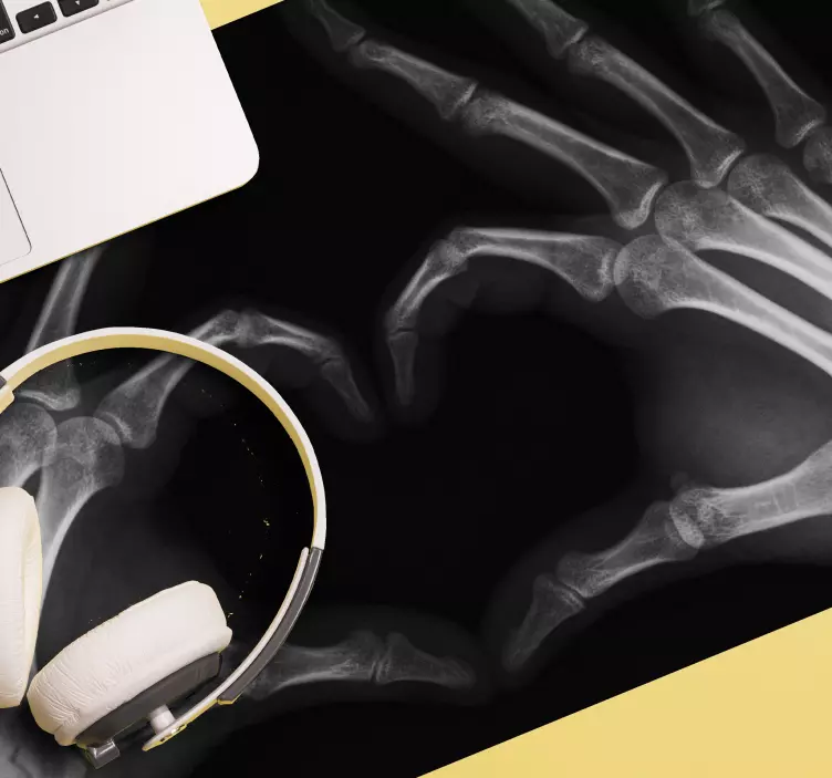 Tappetino mouse gaming mani scheletro a forma di cuore - TenStickers