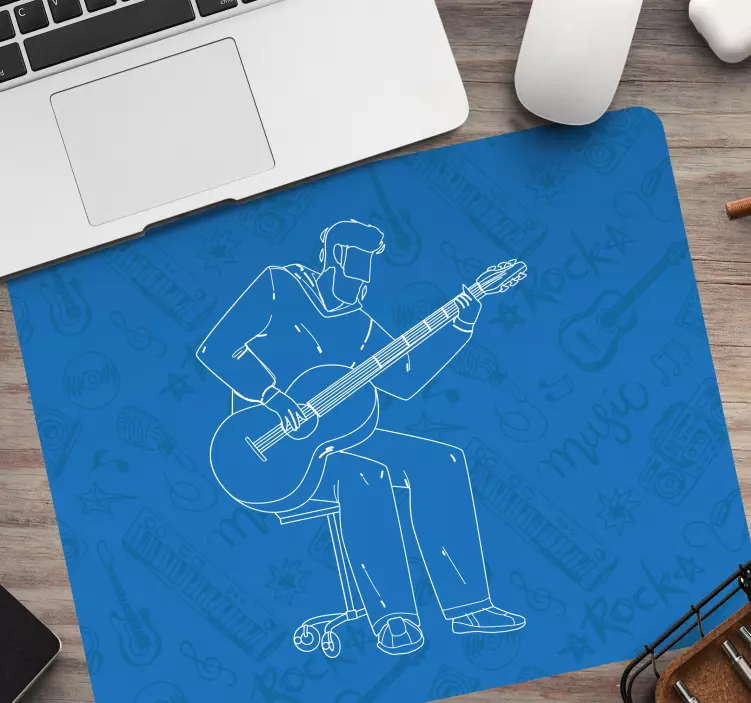 Tappetino mouse gaming musicista che suona la chitarra - TenStickers