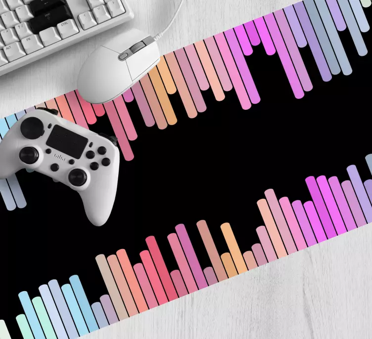 Tappetino mouse gaming onde sonore colorate - TenStickers