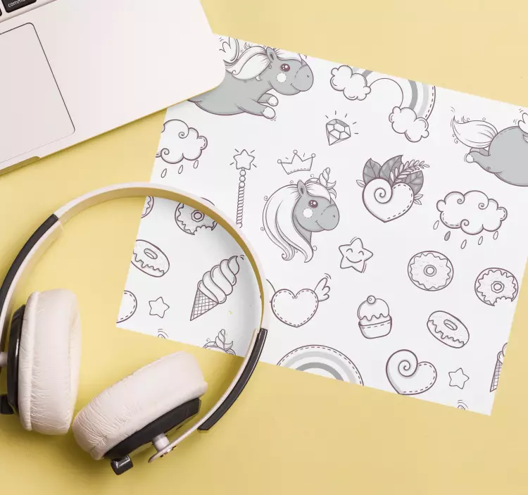 Tappetino mouse gaming personaggi unicorno carini - TenStickers