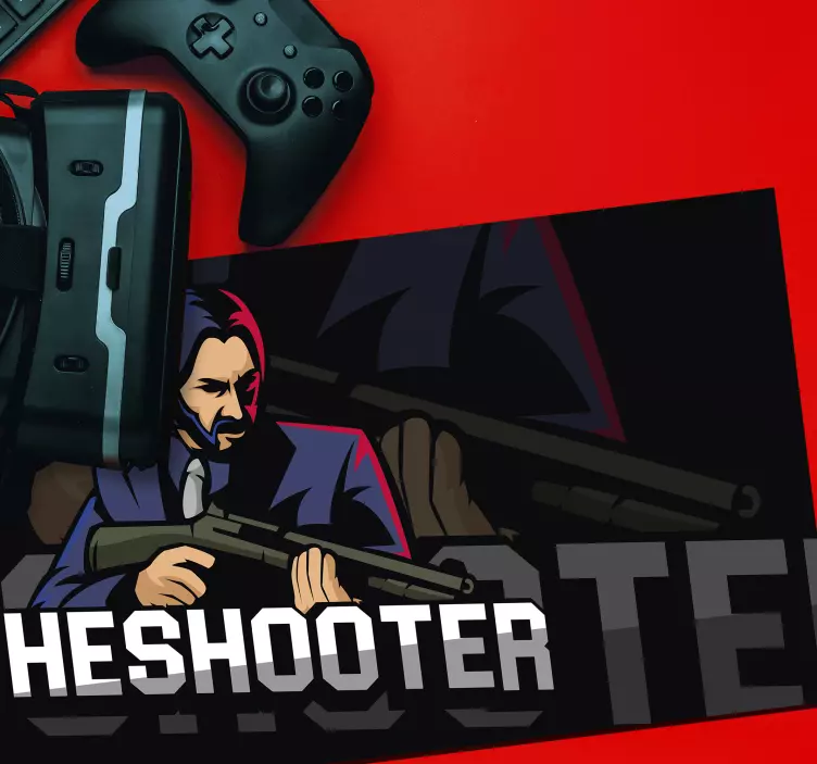 Tappetino mouse gaming personaggio shooter stilizzato - TenStickers