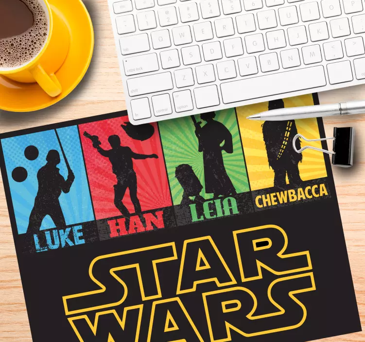 Tappetino mouse gaming silhouette di personaggi iconici - TenStickers