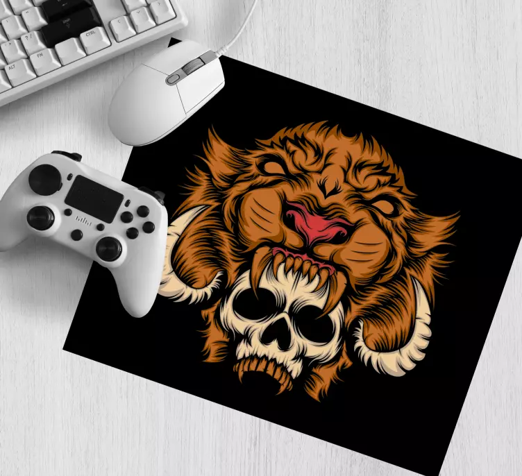 Tappetino mouse gaming teschio di animale fierce - TenStickers