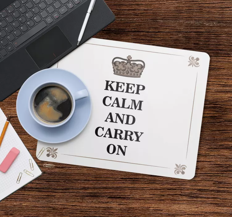 Tappetino mouse "keep calm and carry on" - TenStickers
