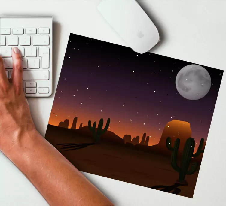 Tappetino mouse mappamondo cielo notturno del deserto - TenStickers