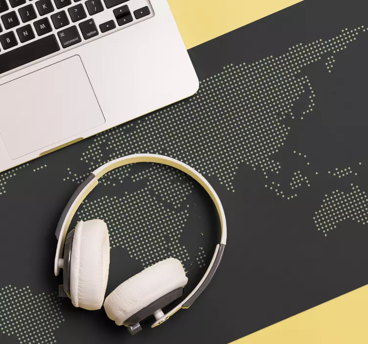 Tappetino mouse mappamondo contorno del mondo stilizzato - TenStickers