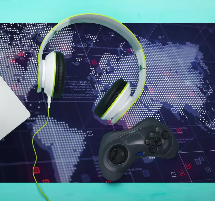 Tappetino mouse mappamondo coordinate globali interattive - TenStickers