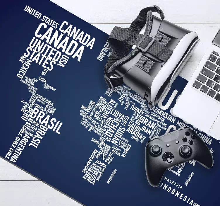 Tappetino mouse mappamondo illustrazione paesi del mondo - TenStickers