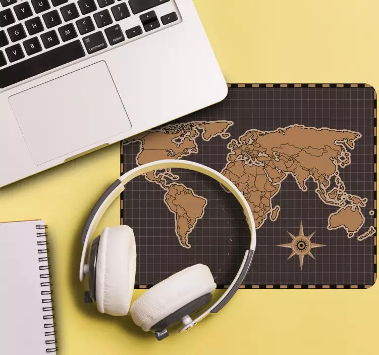 Tappetino mouse mappamondo mappa mondiale estesa - TenStickers