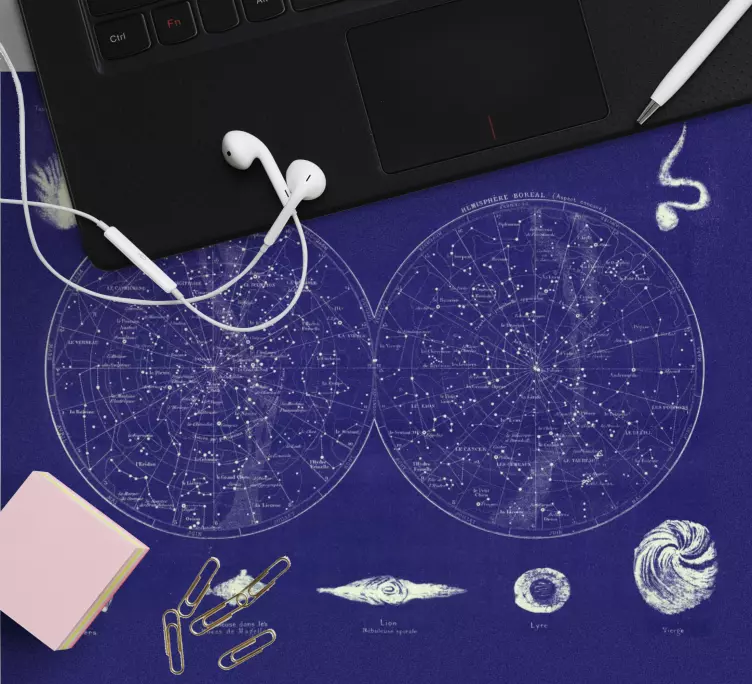 Tappetino mouse mappamondo mappa stellare cosmica - TenStickers