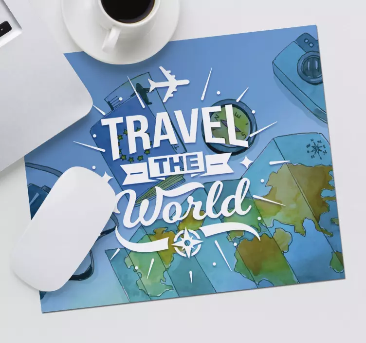 Tappetino mouse mappamondo viaggia il mondo - TenStickers
