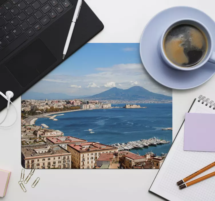 Tappetino mouse mappamondo vista costiera portuale - TenStickers