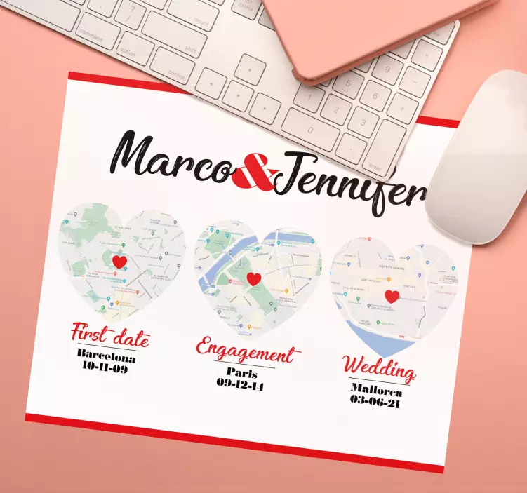 Tappetino mouse momenti e luoghi speciali - TenStickers