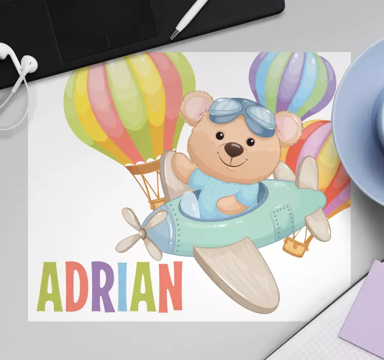 Tappetino mouse originale avventura orso giocoso - TenStickers