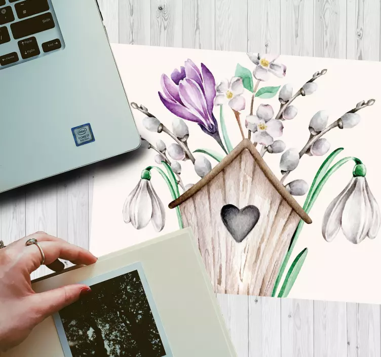 Tappetino mouse originale bouquet di casette incantevoli - TenStickers