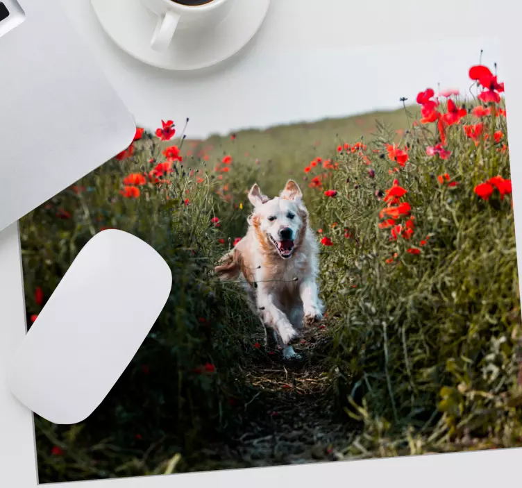 Tappetino mouse originale cagnolino felice che corre - TenStickers