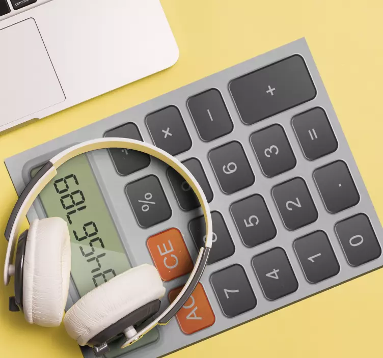 Tappetino mouse originale calcolatrice con cuffie - TenStickers