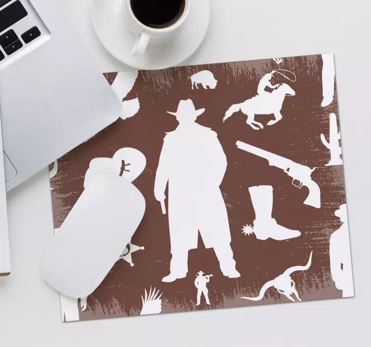 Tappetino mouse originale collezione silhouette western - TenStickers