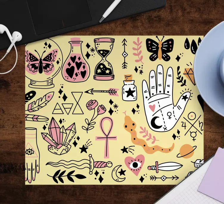 Tappetino mouse originale collezione simboli mistici - TenStickers