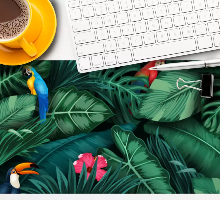 Tappetino mouse originale con motivo uccelli tropicali - TenStickers