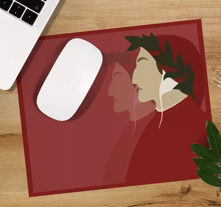 Tappetino mouse originale Dante ritratto - TenStickers