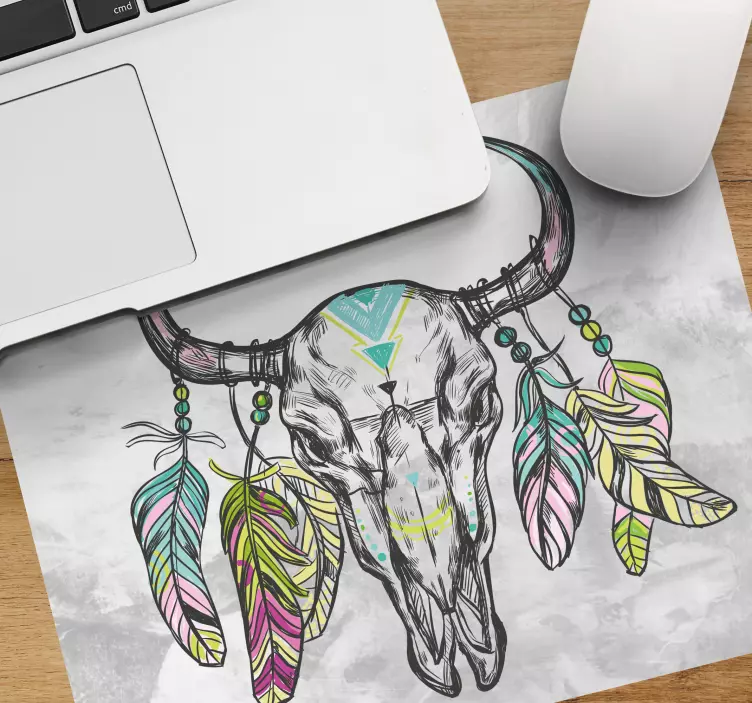 Tappetino mouse originale decorazione teschio stilizzata - TenStickers