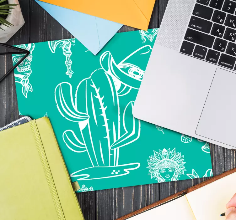 Tappetino mouse originale design cappello cactus - TenStickers