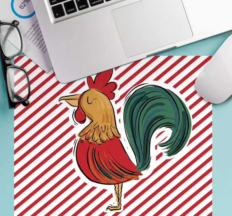 Tappetino mouse originale design gallo colorato - TenStickers