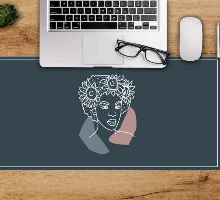 Tappetino mouse originale donna con girasoli - TenStickers