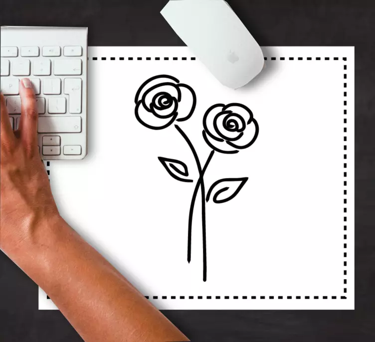 Tappetino mouse originale due steli floreali - TenStickers