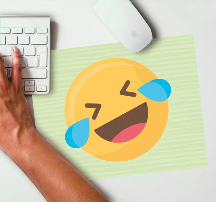 Tappetino mouse originale espressione emoji sorridente - TenStickers
