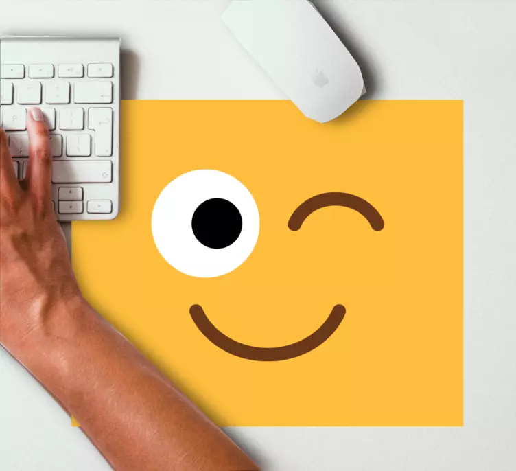Tappetino mouse originale espressione gialla allegra - TenStickers
