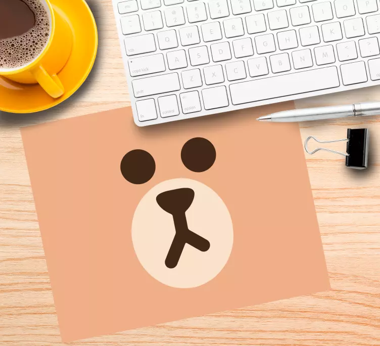 Tappetino mouse originale faccia di orso carina - TenStickers