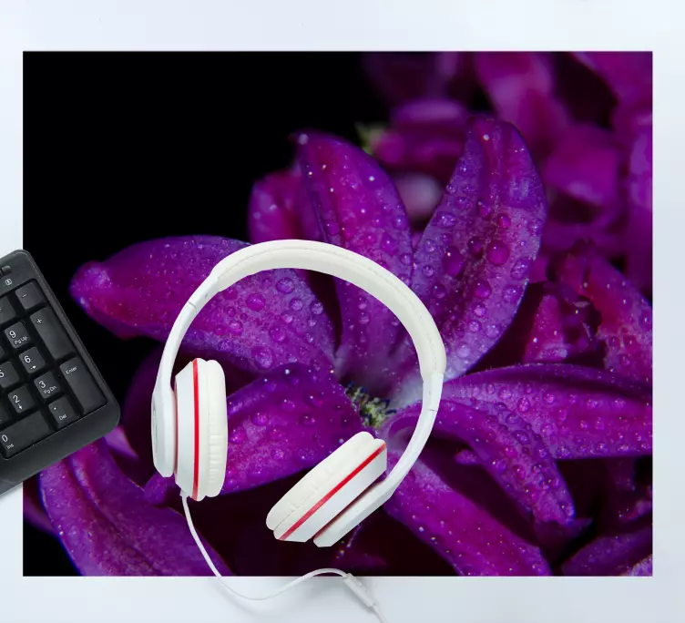 Tappetino mouse originale fiore vibrante in primo piano - TenStickers