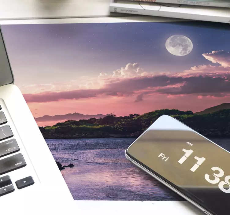 Tappetino mouse originale fiume scenico al crepuscolo - TenStickers