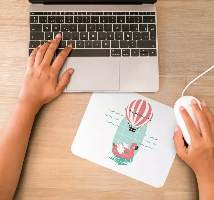 Tappetino mouse originale flottante flamingo giocoso - TenStickers