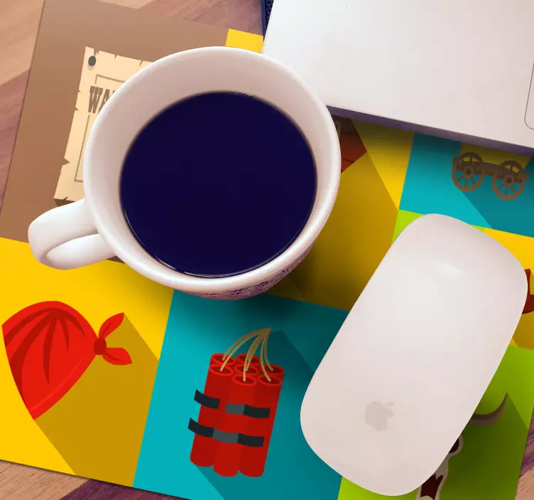 Tappetino mouse originale icone a tema cowboy - TenStickers