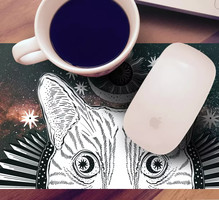 Tappetino mouse originale illustrazione gatto celestiale - TenStickers