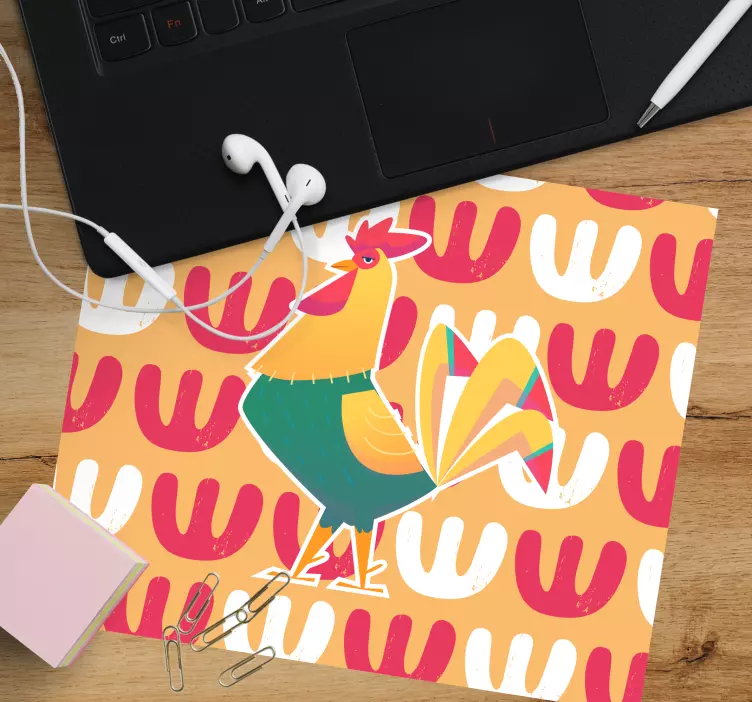 Tappetino mouse originale motivo gallo colorato - TenStickers