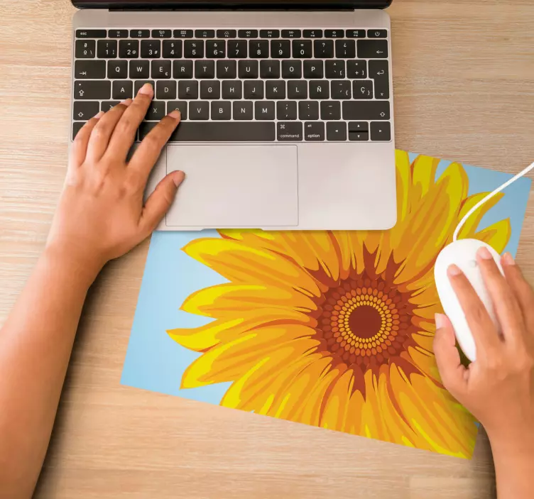 Tappetino mouse originale motivo girasole brillante - TenStickers