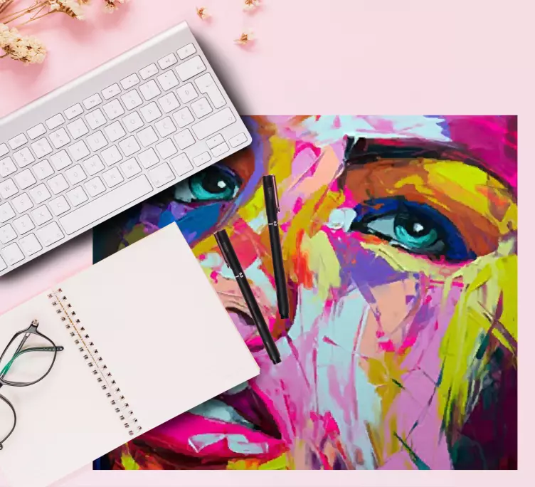 Tappetino mouse originale ritratto di donna colorato - TenStickers