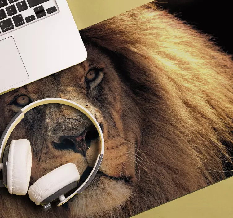 Tappetino mouse originale ritratto di leone maestoso - TenStickers