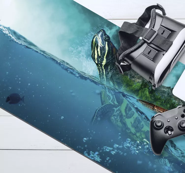 Tappetino mouse originale scena subacquea tartaruga - TenStickers