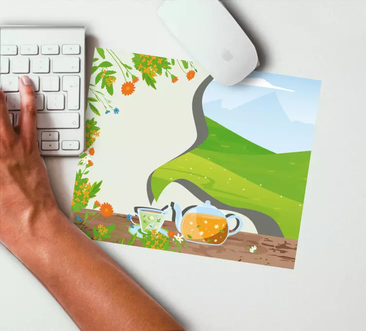 Tappetino mouse originale tè alle erbe rinfrescante - TenStickers