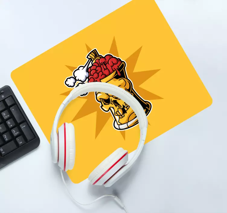 Tappetino mouse originale teschio cervello drink - TenStickers