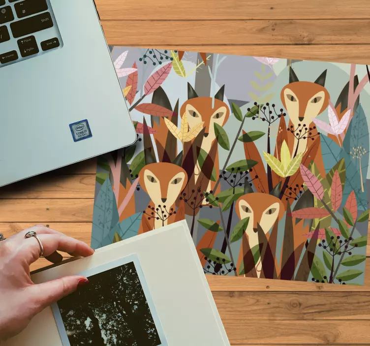 Tappetino mouse originale trio di volpi fantasiose - TenStickers