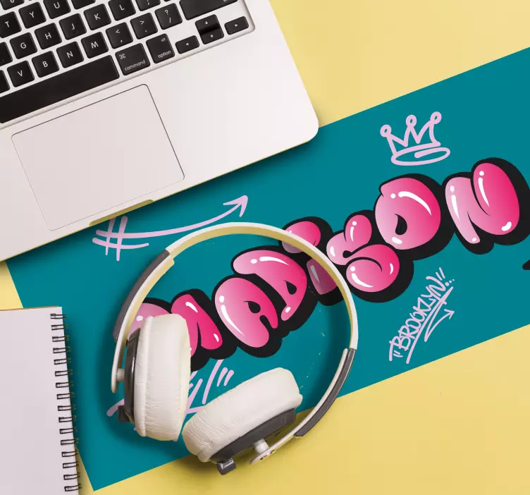 Tappetino mouse personalizzabile arte del nome bold - TenStickers