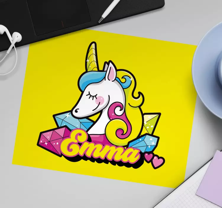 Tappetino mouse personalizzabile arte di unicorno - TenStickers